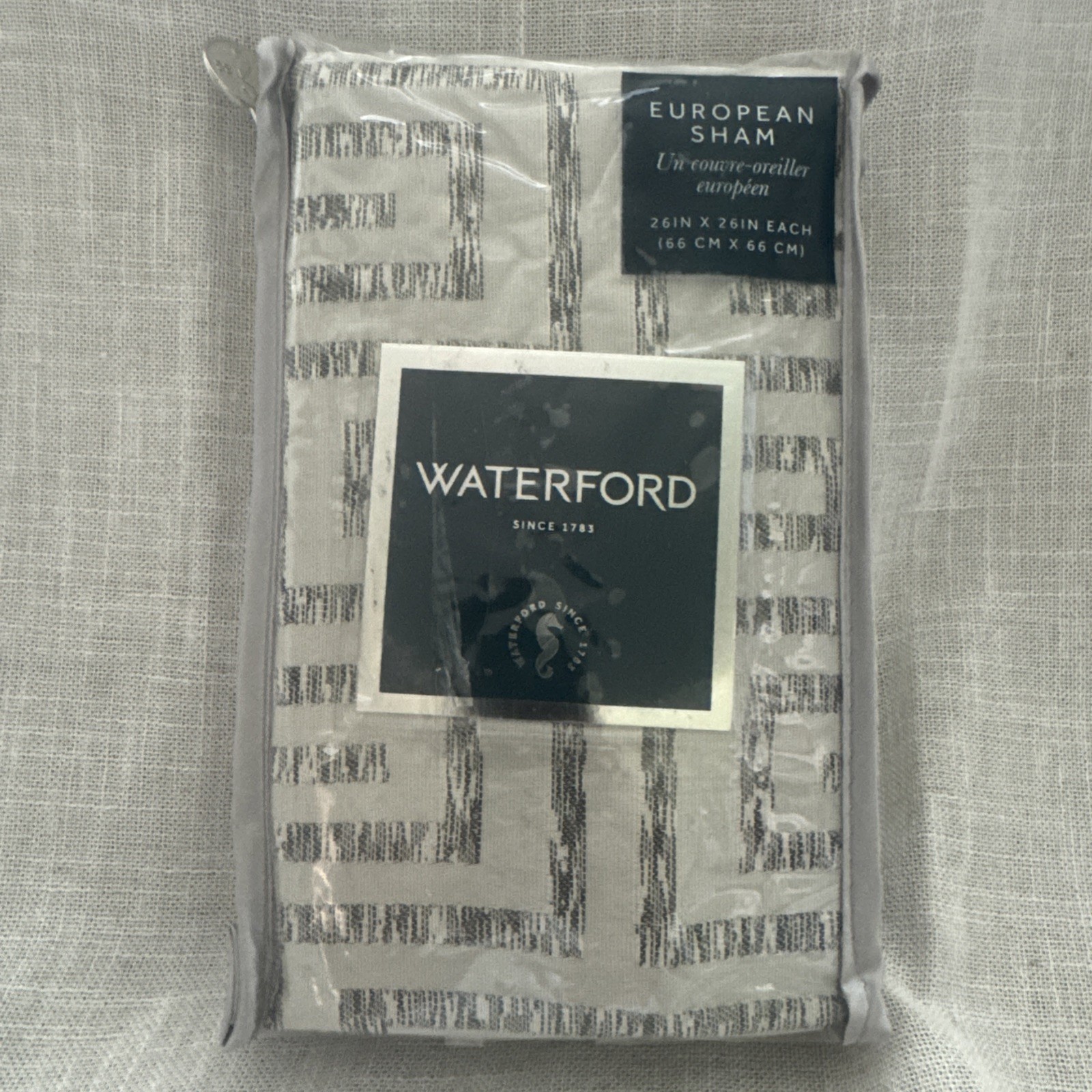 Waterford Euro Sham Brosna Grey 26”x26” European Sham New Modern Euro Sham