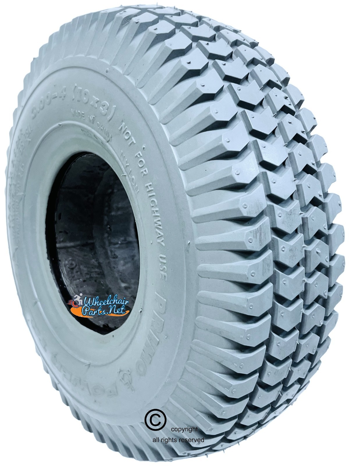 10x3 (260x85) Foam Fill Tire For Wheelchairs. Tire Fits on 2 piece Rims