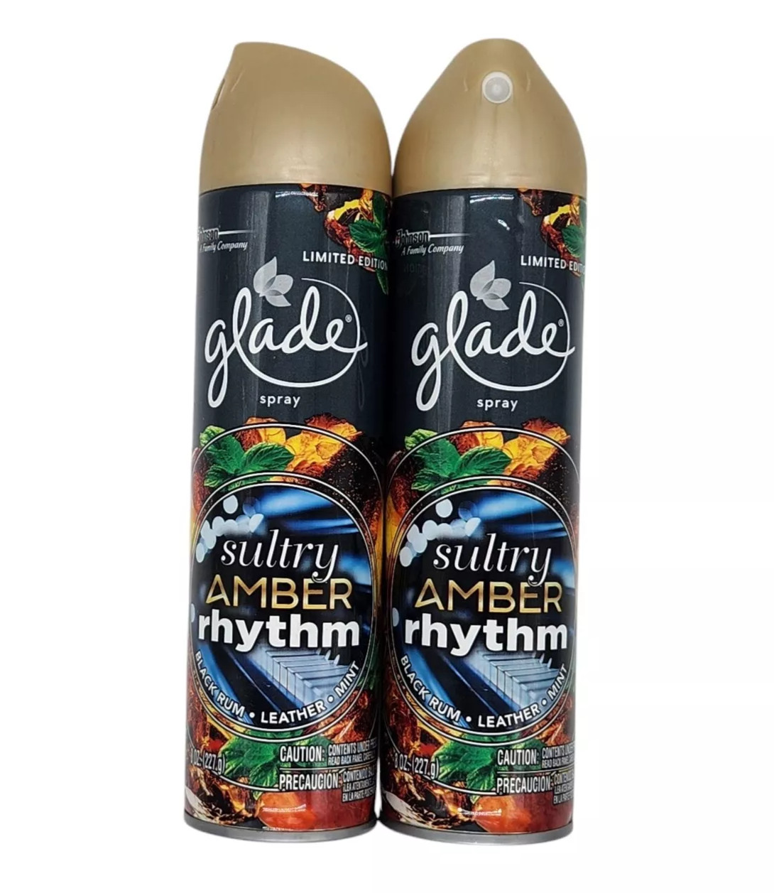 Glade Room Spray Air Freshener Sultry Amber Rhythm, 8 oz ( 2 cans)