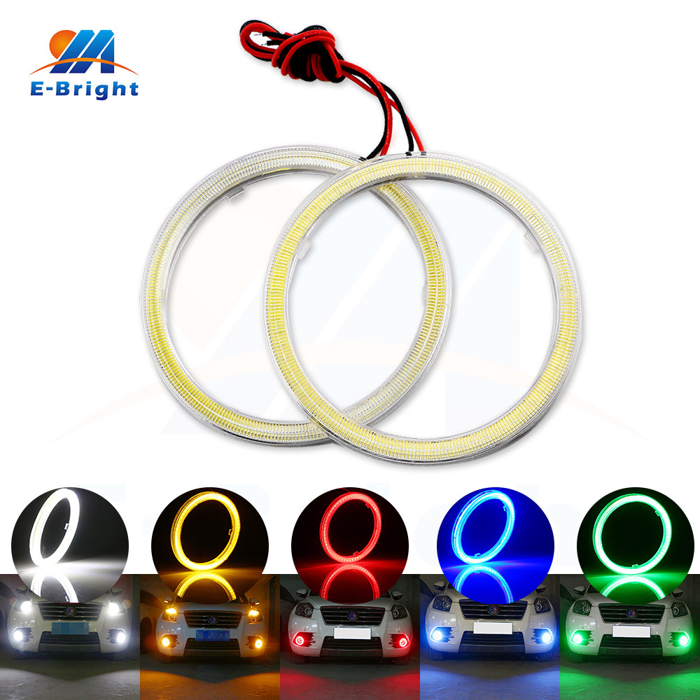 2Pcs 60MM 70MM 80MM 90MM 100MM 110MM 120MM Halo Rings COB Angel Eyes with Cover