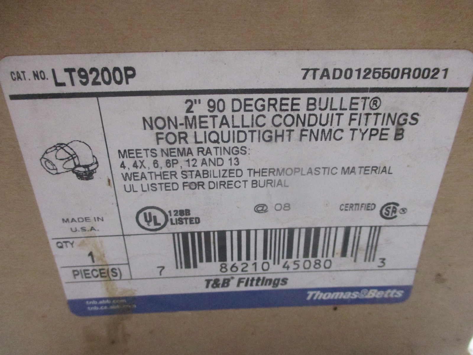 THOMAS & BETTS LT9200P CONDUIT FITTING 2" NSMP