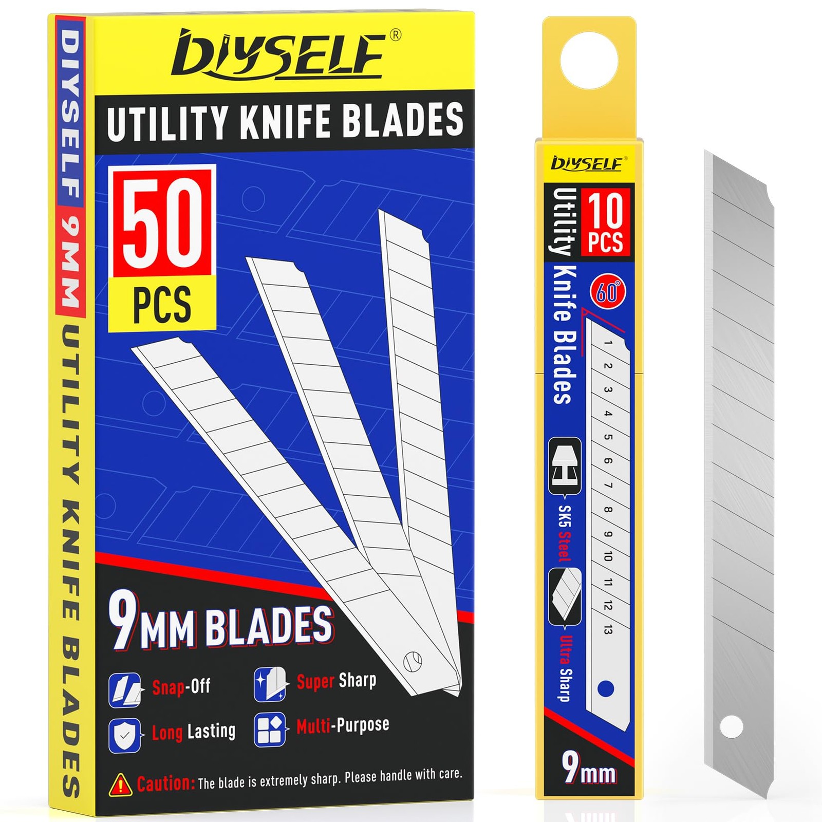 50Pcs 9mm Utility Knife Replacement Blades, Snap Off Blades for 9MM Universal...