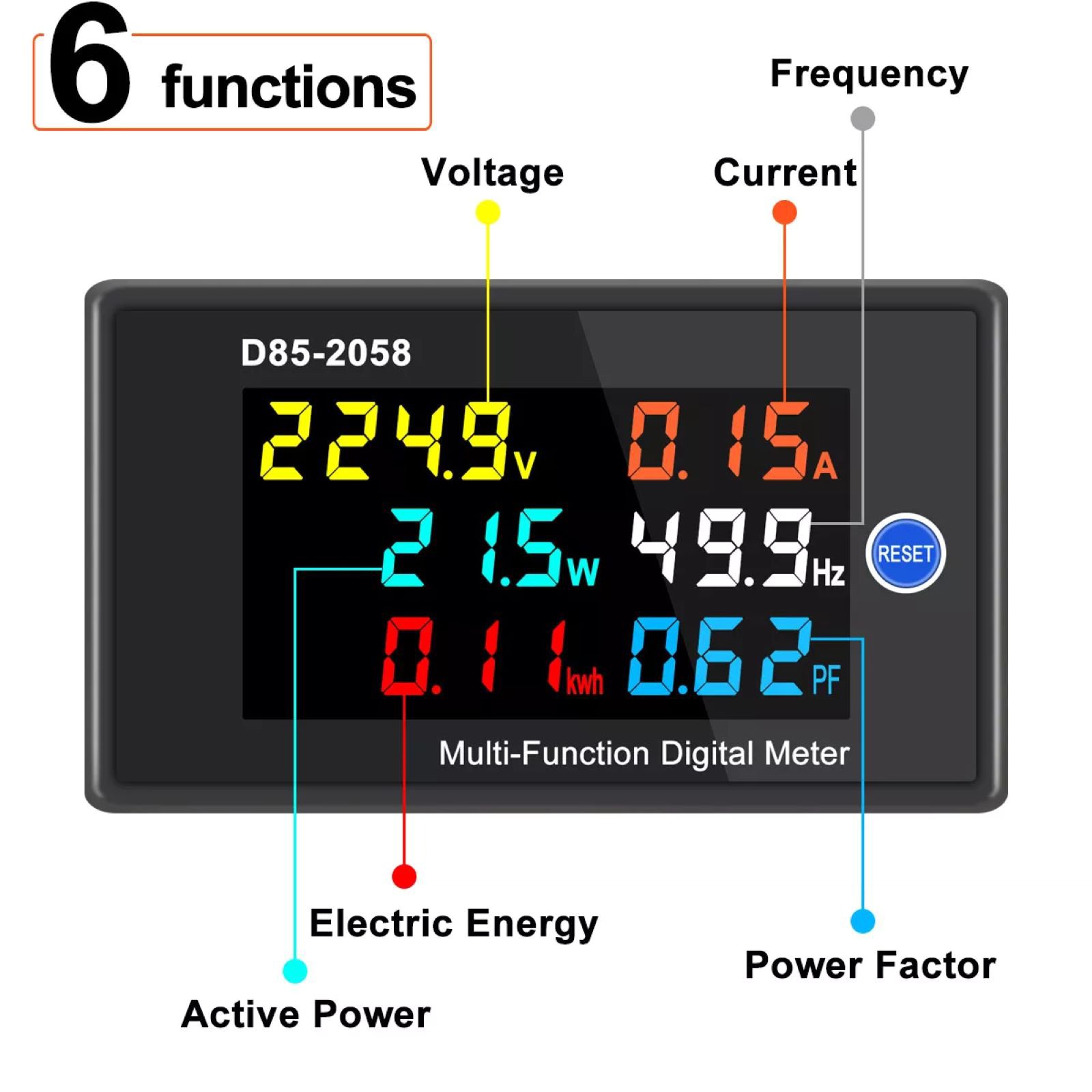 1PCS AC panel meter Support Comprehensive Multi-Parameter Measurement D85-2058