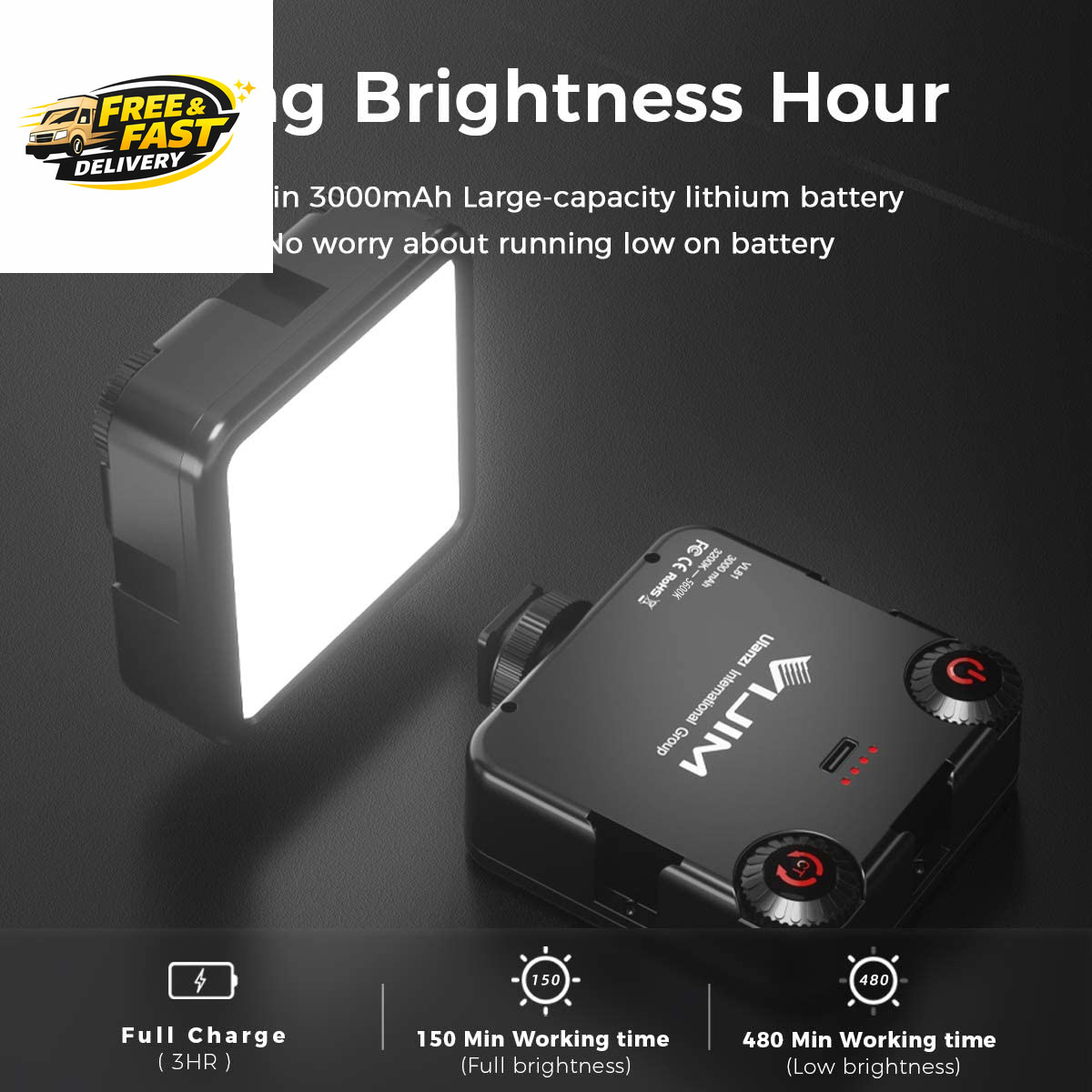 ULANZI VL-81 3000Mah Bi-Color LED Video Light W Softbox - 3200K-5600K+CRI95