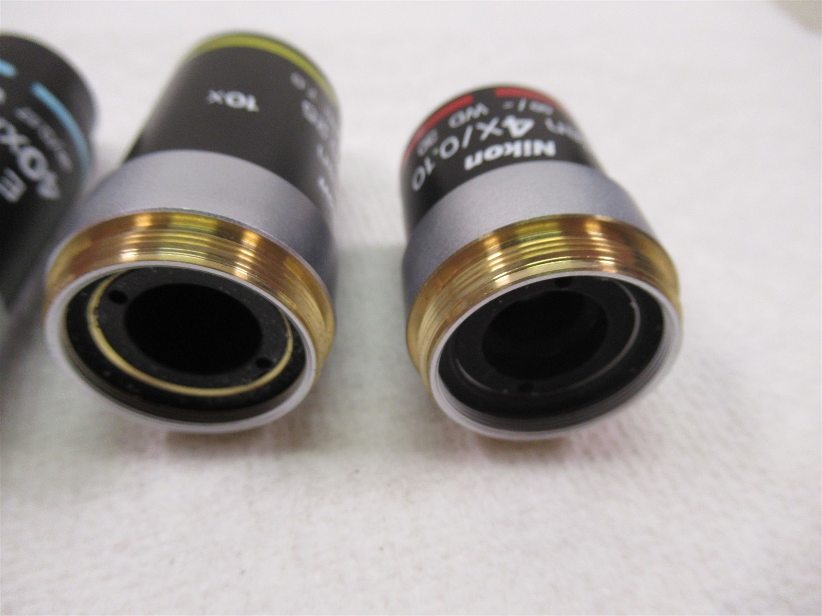 Nikon E Plan Microscope Objective Lenses Lot of 4 100x Oil 40x 10x & 4X Eclipse