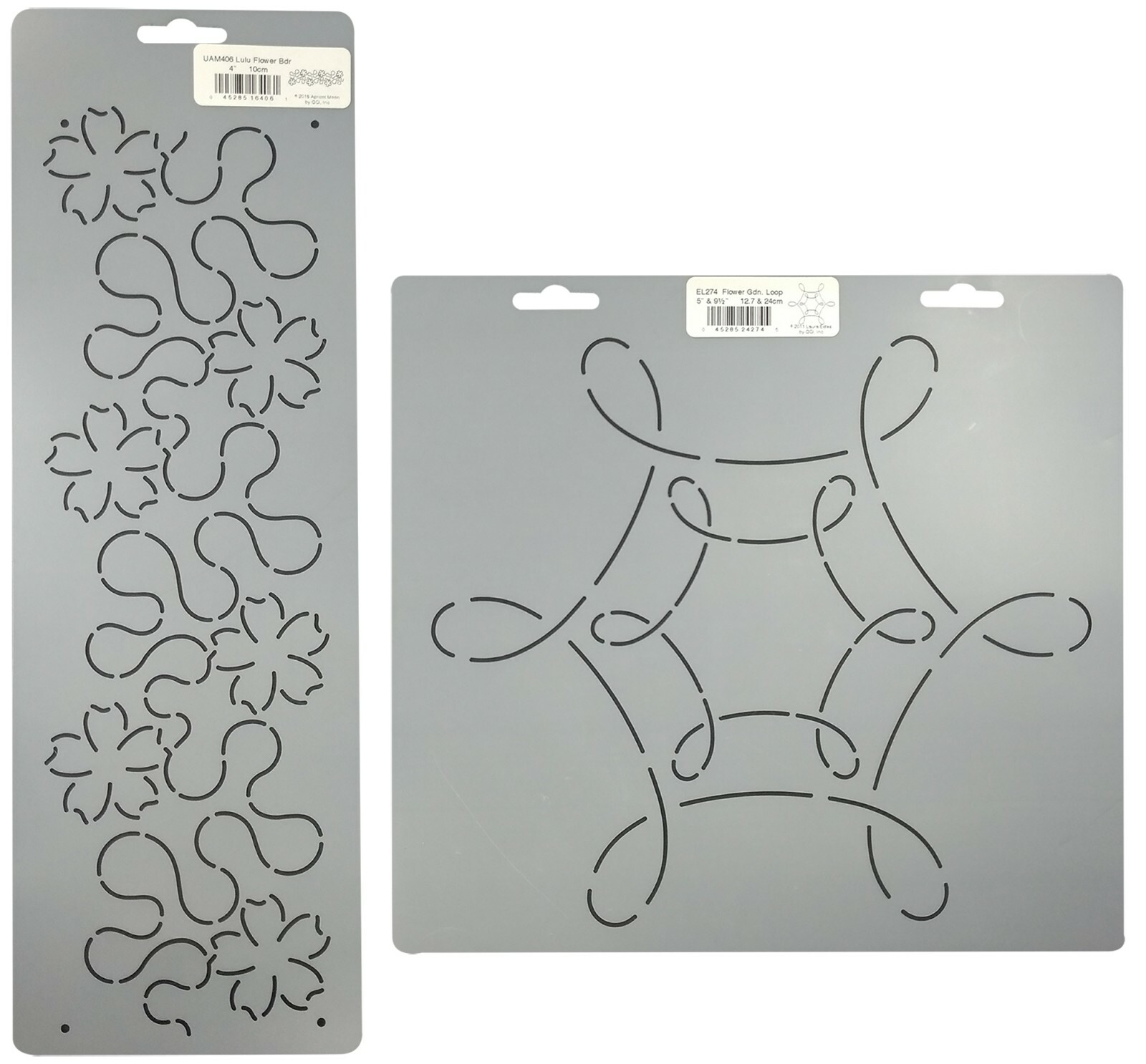 2 Quilting Stencils Stipple Flower Loop Floral Quilt Pattern Quilters Templates