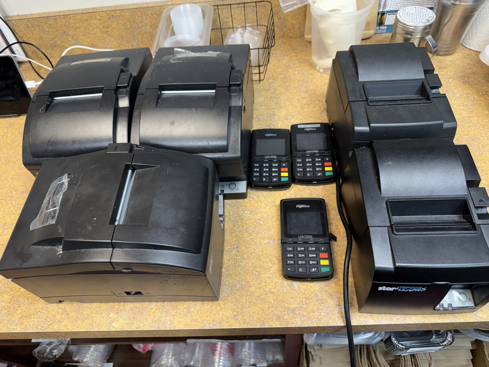 Star SP700 & Star TSP100III POS Receipt Printer Lot w/ Ingenico Readers