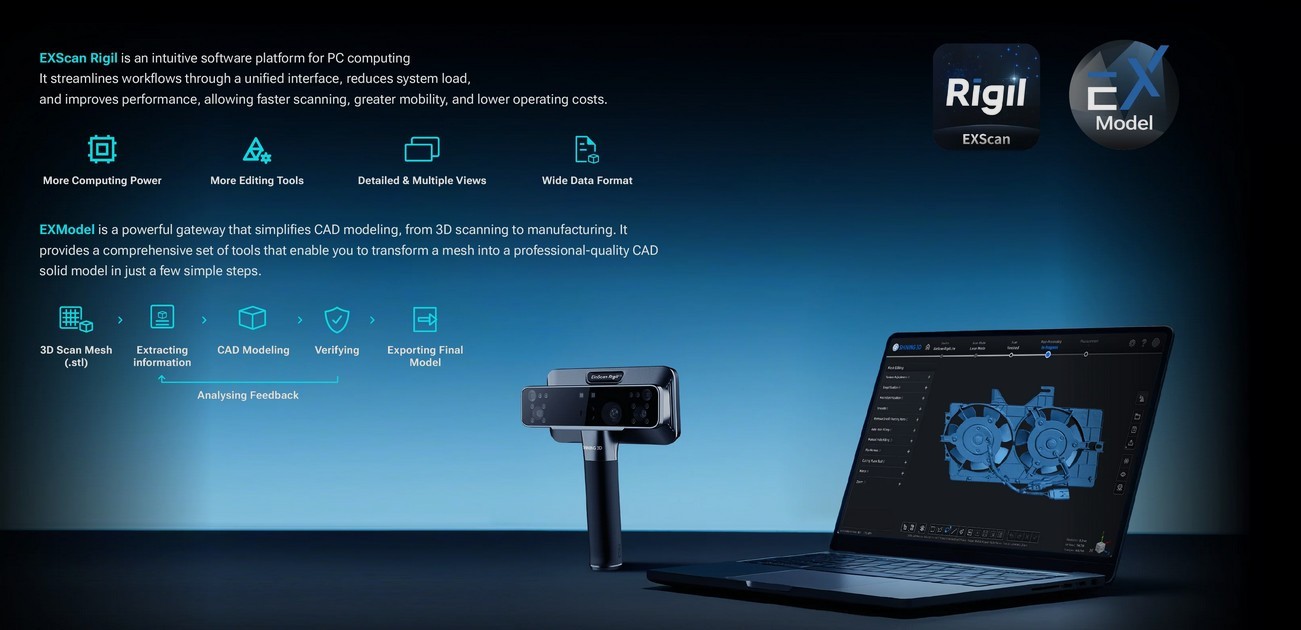 Shining 3D EinScan Rigil Lite Wireless 3D Scanner Laser IR Full Color