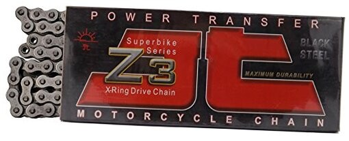 JT Chain JTC525Z3122RL (525 Series) 122 Link Super Heavy 122-Links Black Steel