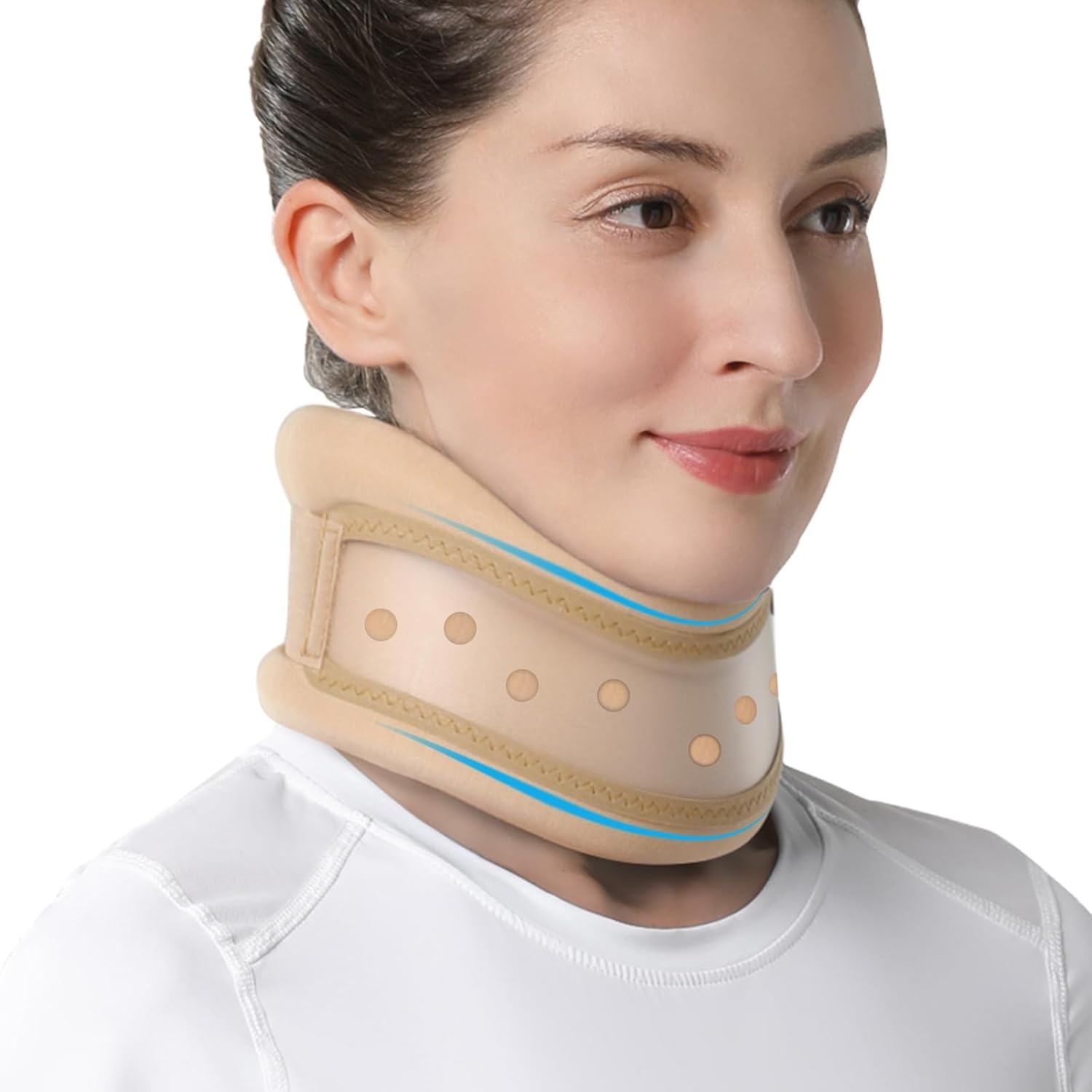 VELPEAU Neck Brace for Neck Pain and Support -Soft Cervical Collar Medium