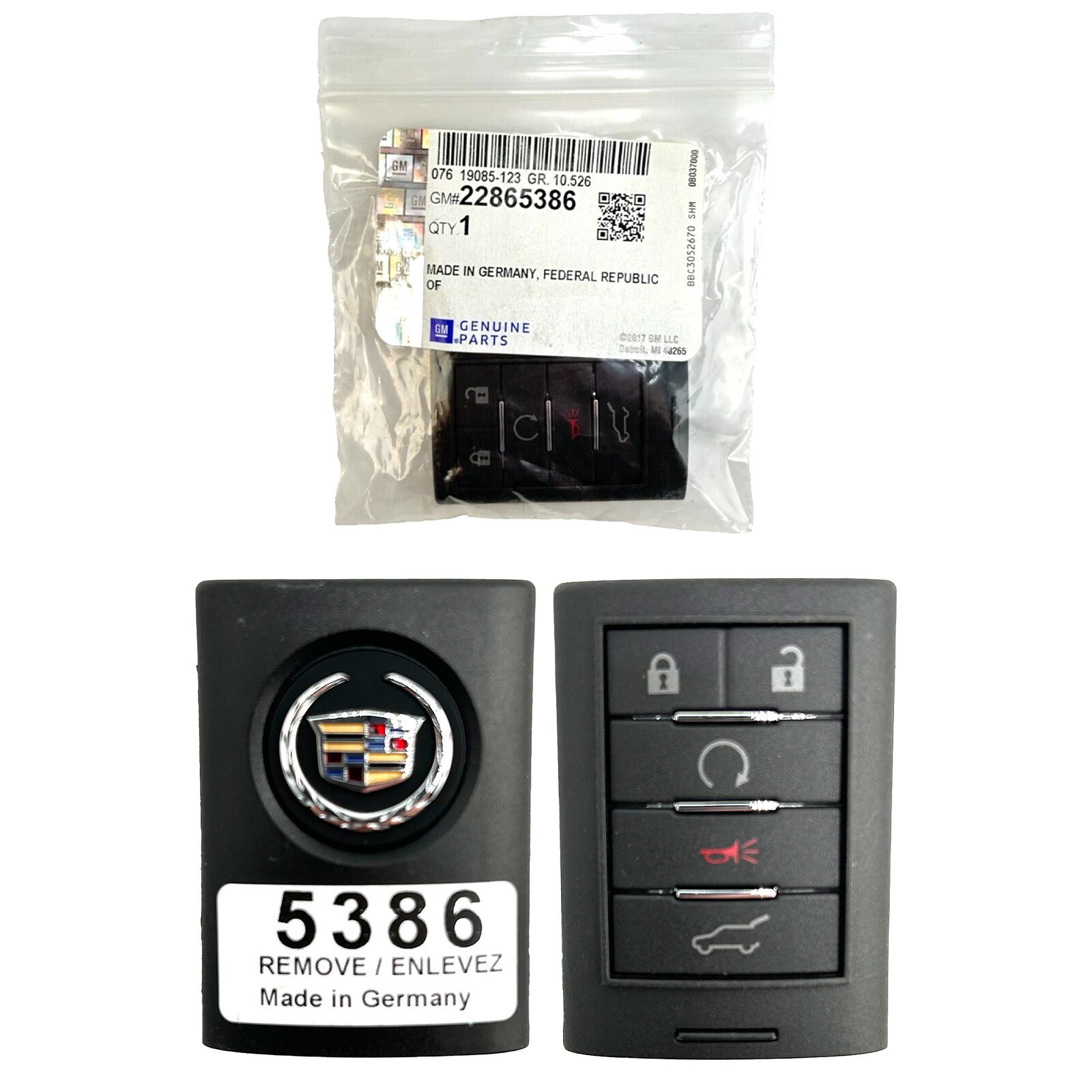 NON-USA OEM 2010–2015 Cadillac SRX 5B Smart Key Fob Remote NBG009768T 22865386