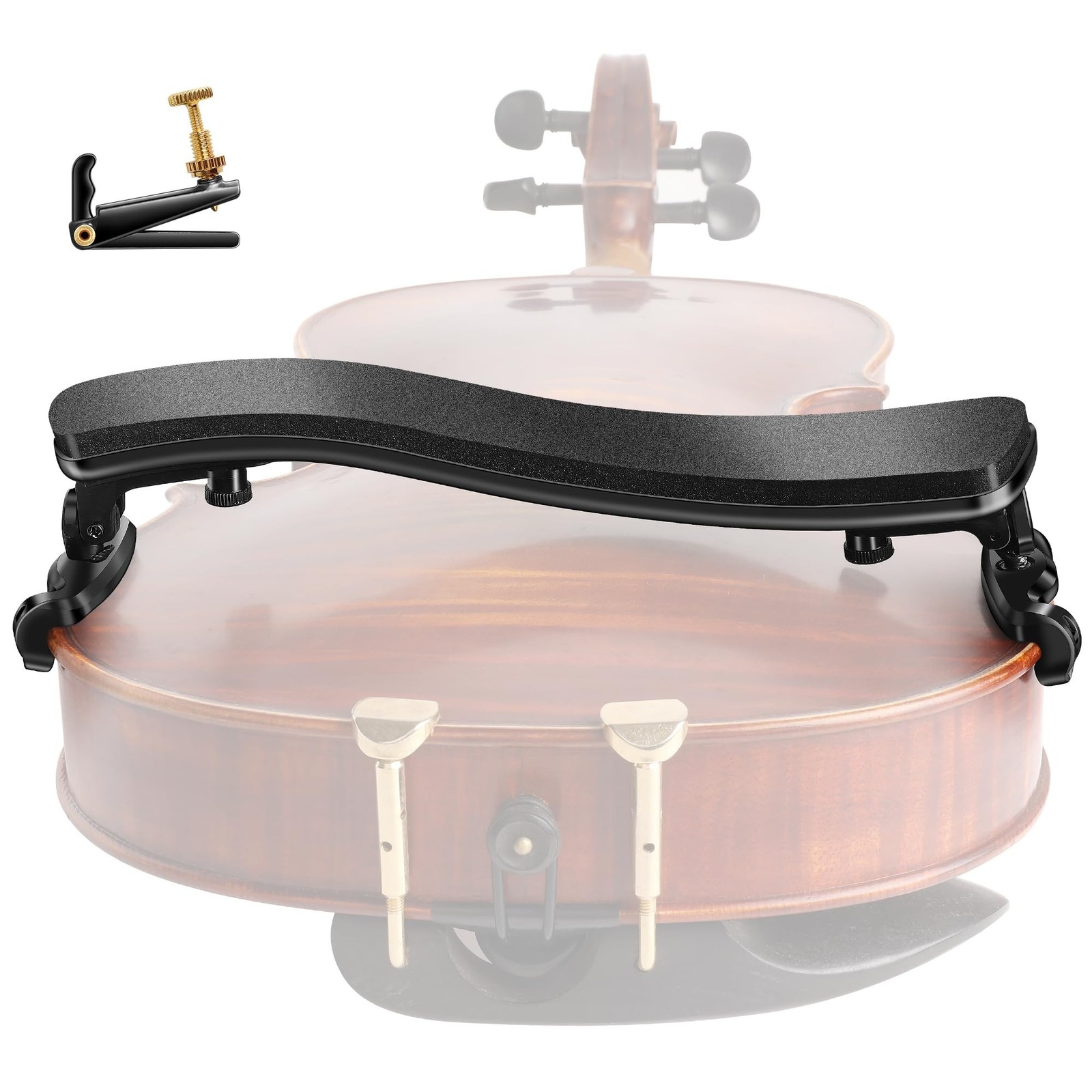 Violin Shoulder Rest for 4/4-3/4 Violins, Ergonomic Violin Chin Rest, Collaps...