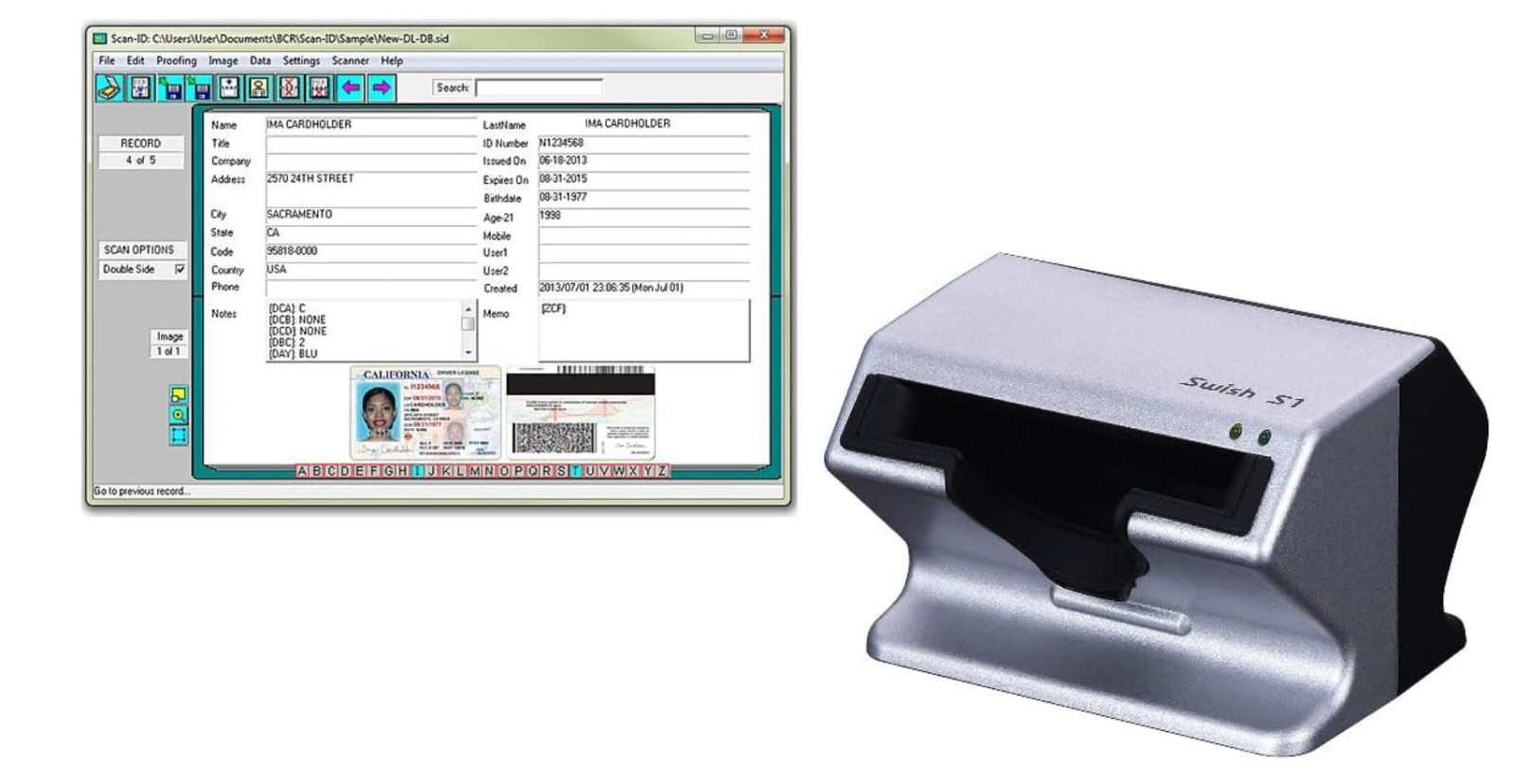 Swish S1 Medical Insurance Card and Photo ID Scanner (Scan-ID LITE for Windows)
