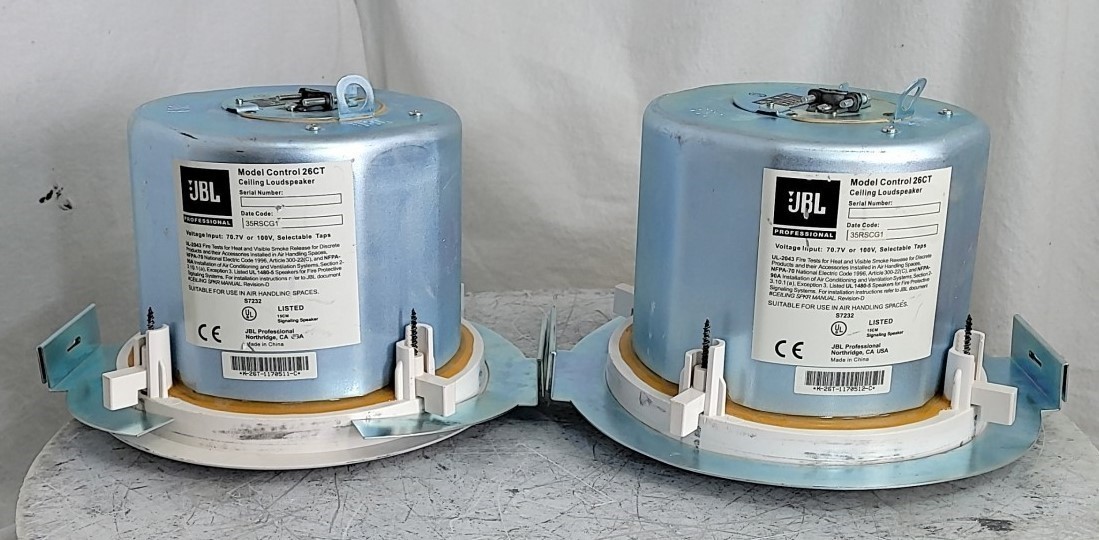 Pair of 2*JBL Control 26CT Ceiling Loudspeaker 10" White SEE NOTES