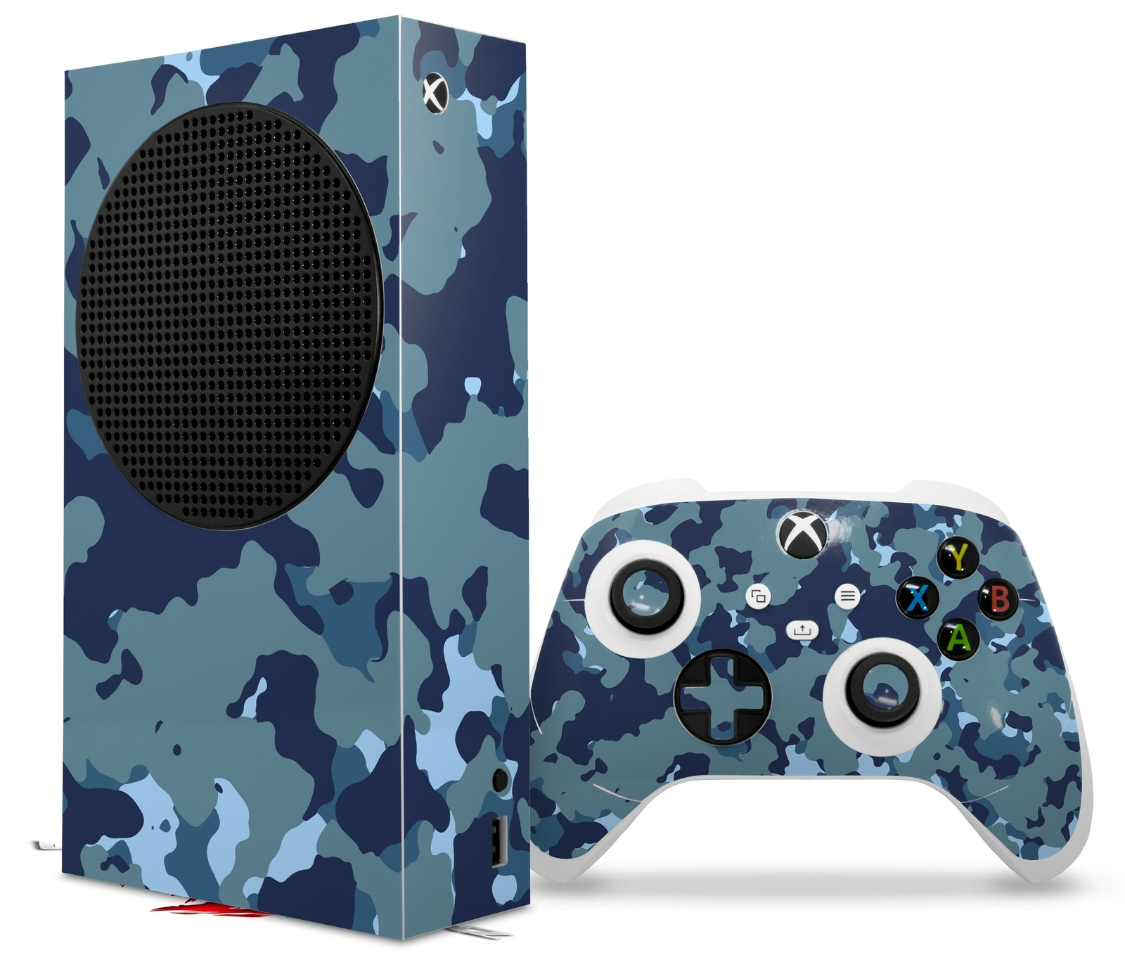Skins XBOX Series S Console Controller Old School Camouflage Camo Navy