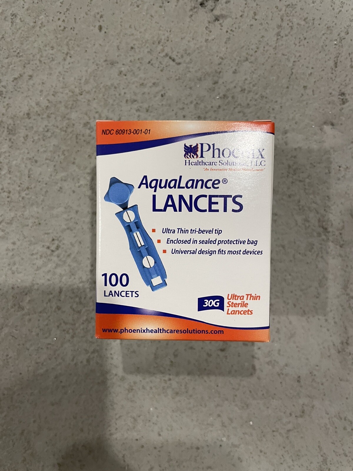 Phoenix diabetic AquaLance Lancets (4 boxes Of 100ct ) *New*