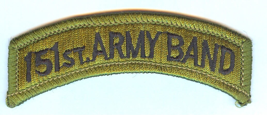 151st ARMY BAND Shoulder Tab (AL ARNG) - OLIVE GREEN SUBDUED (3d Design) - MINT