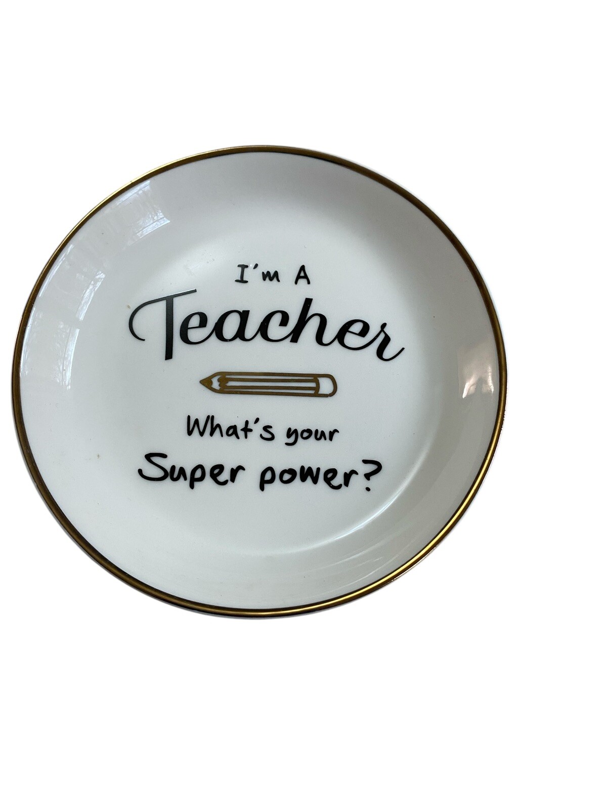 Teacher Trinket Dish Round Gift New