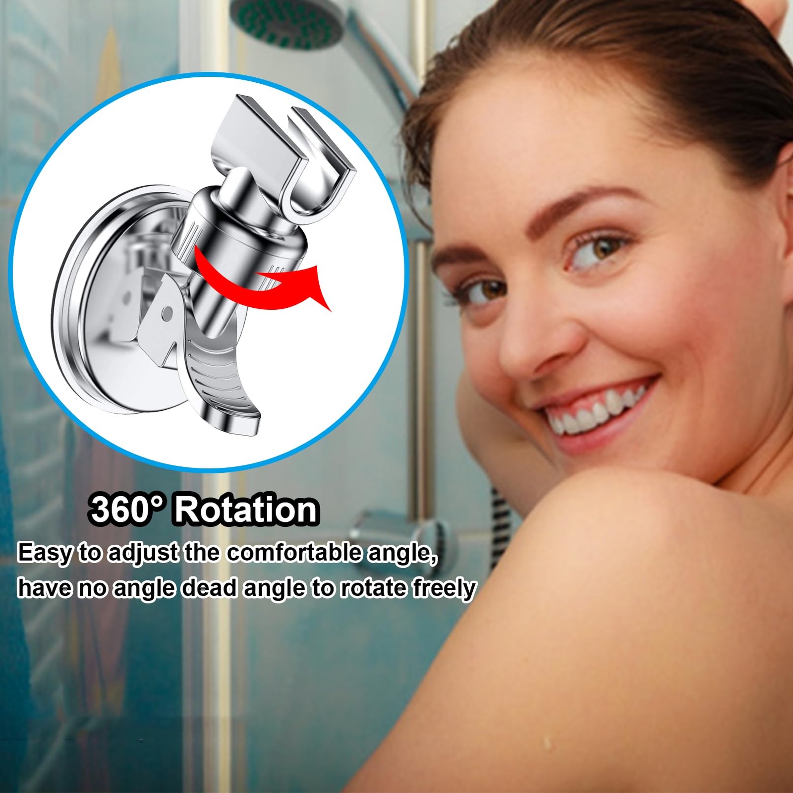 Strong Self-Adhesive Shower Head Holder Adjustable Wall Mount Shower Bracketd