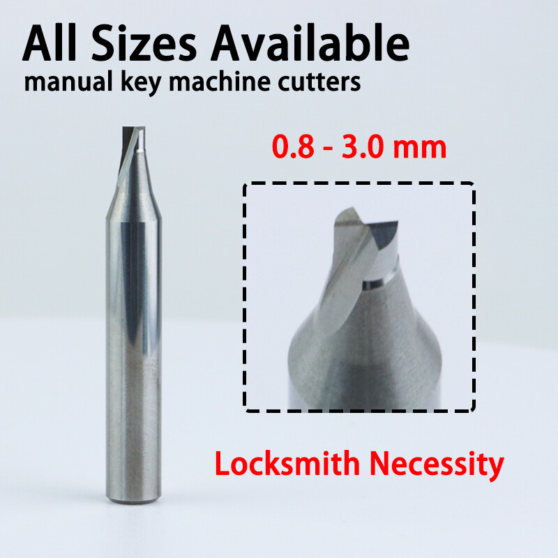 0.8mm-3.0mm Carbide Manual Key Cutting Machine Cutter 2 Flutes