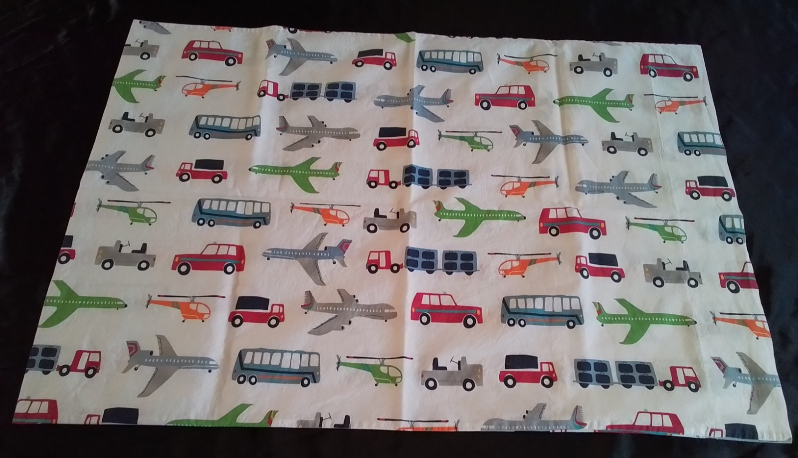 Pottery Barn Kids Brody Standard Sham Car Plane Truck Helicopter Pillow Cotton