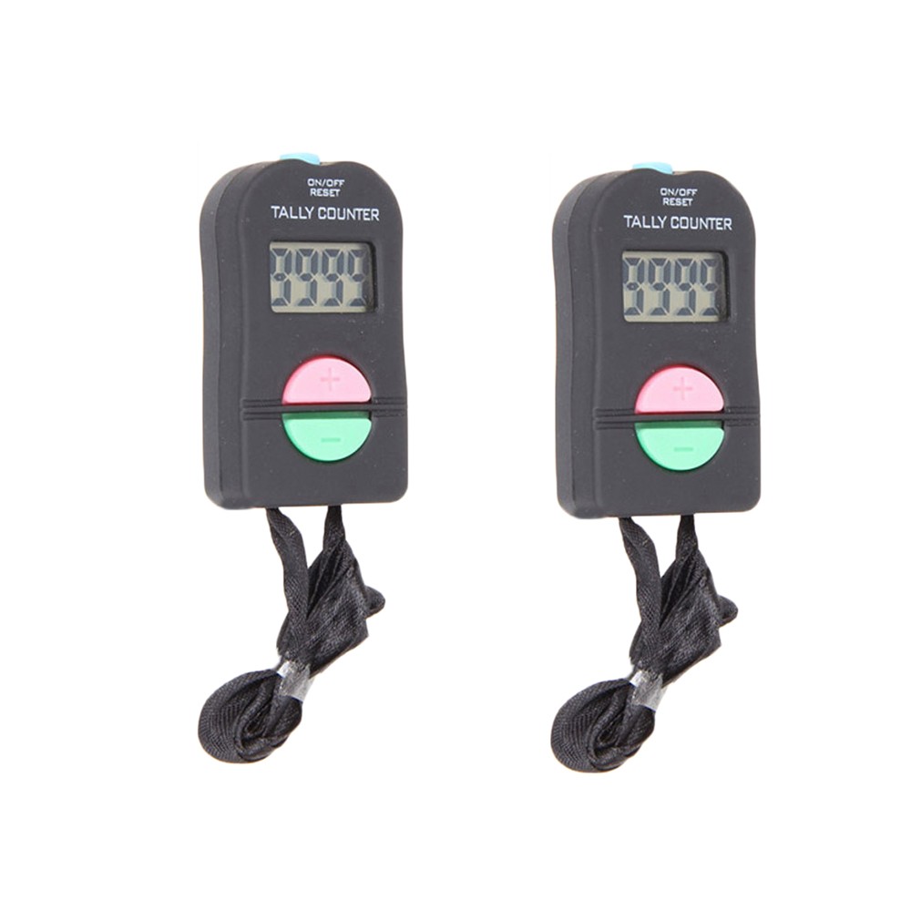 2PCS 4 Digits Digital Tally Counter Electronic Manual Hand Clicker Number Button