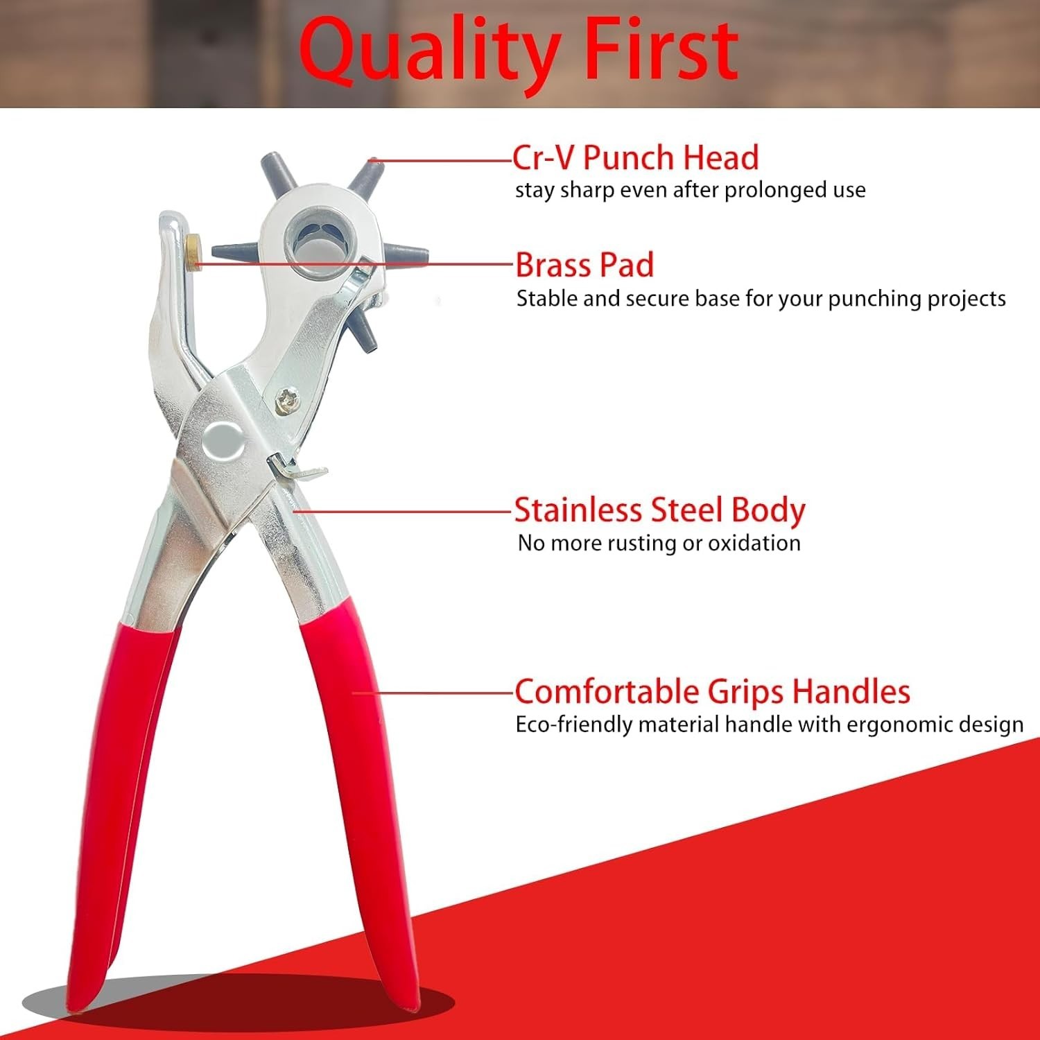 Heavy DUTY Revolving Leather Hole Punch 6 Sizes