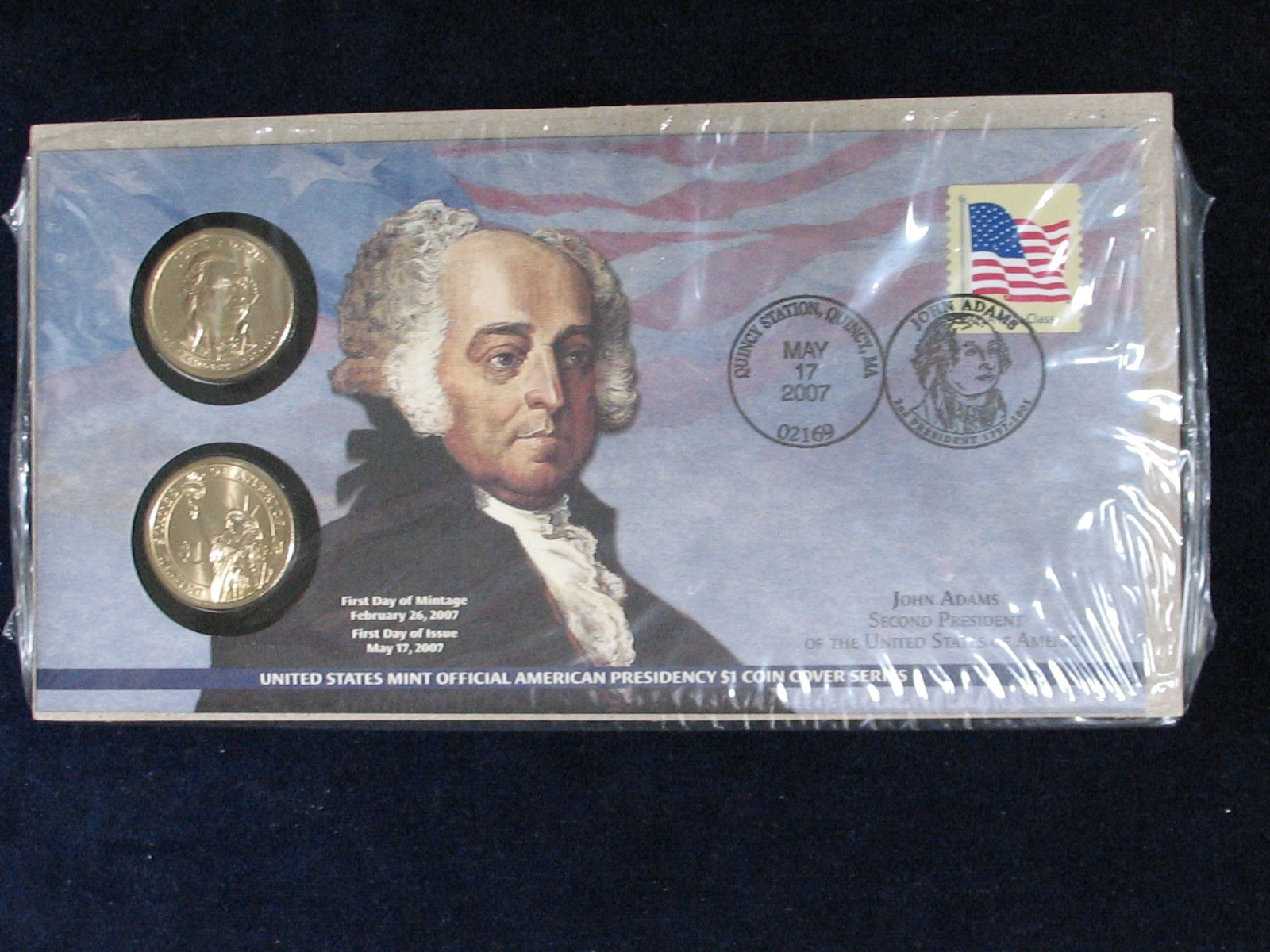 2007 P & D JOHN ADAMS US MINT DOLLAR SET * FIRST DAY STRIKE * UNSEALED UNC SET