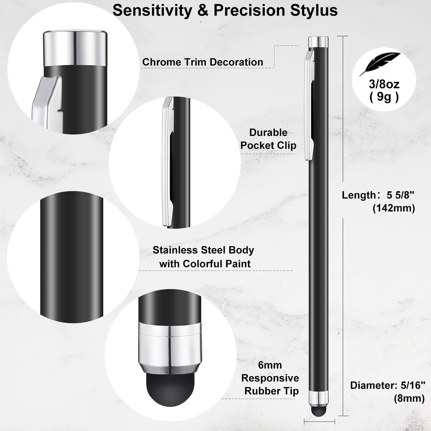 Stylus Pens for Touch Screens - 12 Pack High Sensitivity and Precision