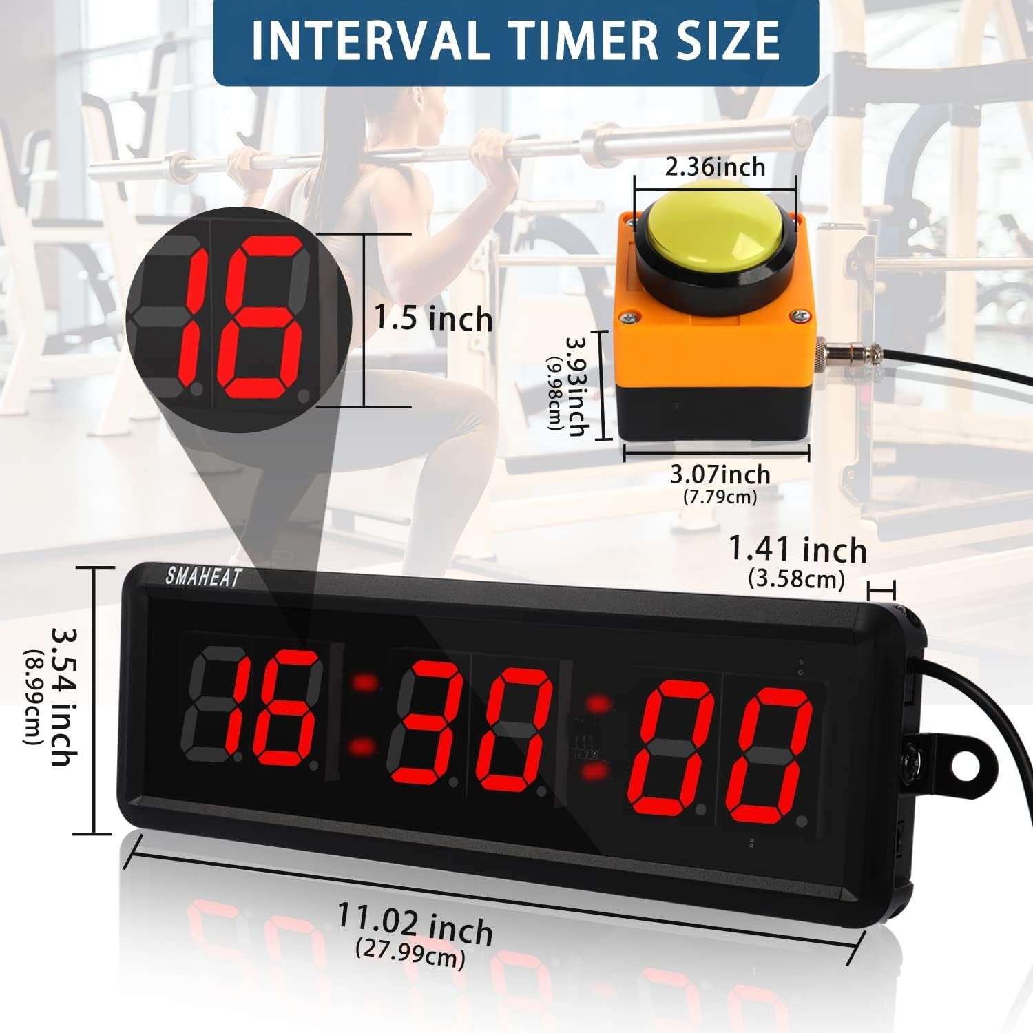 Fitness Timer with Stopwatch Button, Suitable for School/exam/Home Exercise/G...
