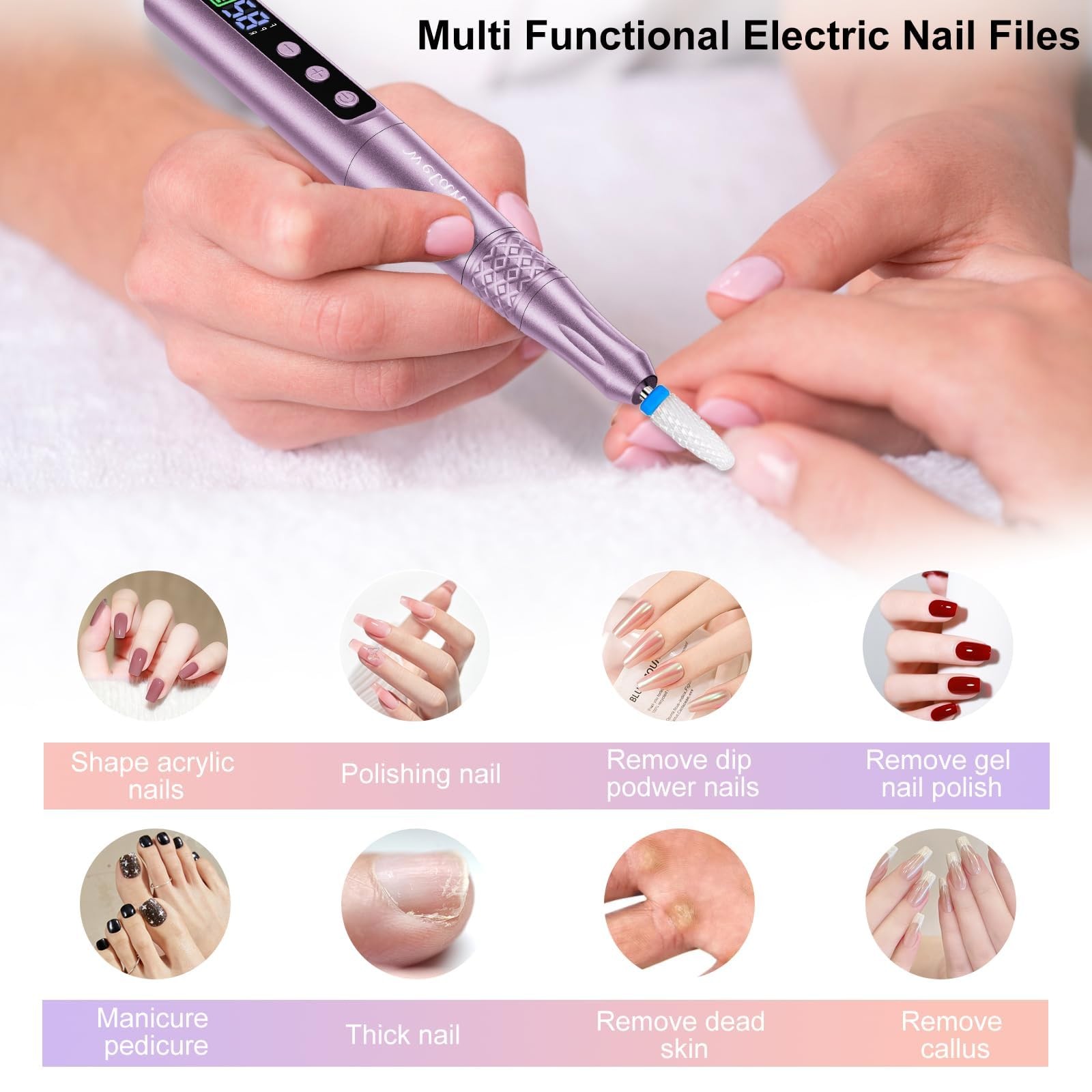Electric Nail Drill Professional, Cordless NailDrill, 35000RPM Professional N...