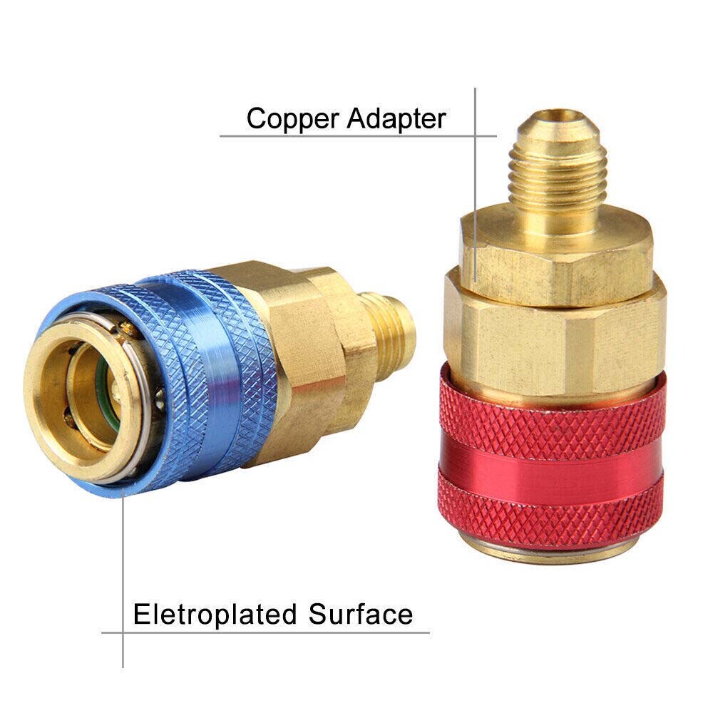 2X A/C AC Refrigerant Automotive Air Conditioning Quick Coupler Low & High Side