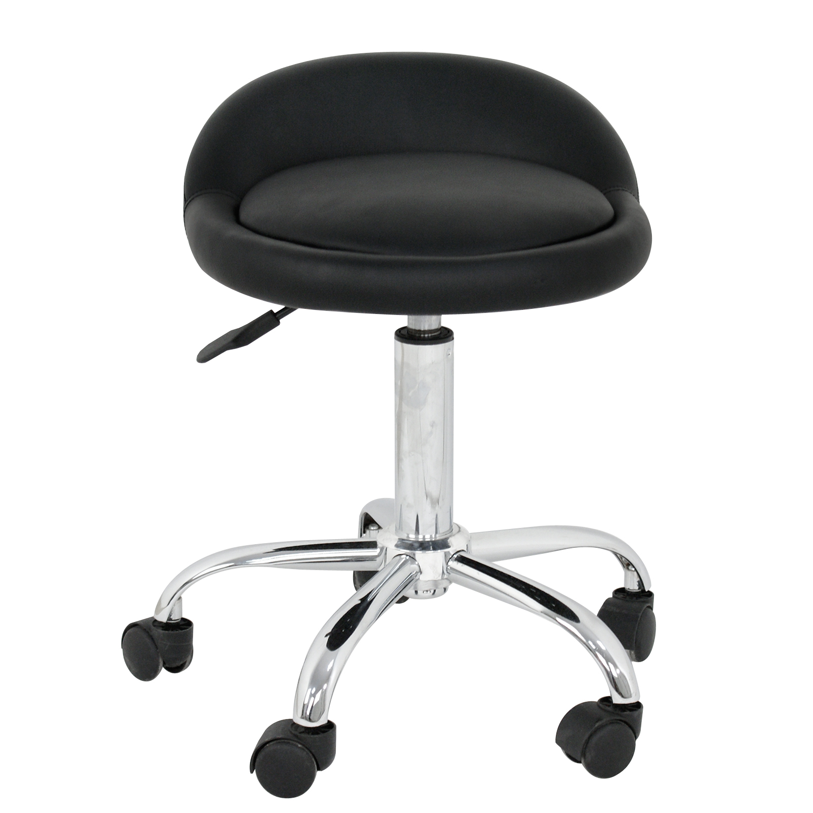 Spa Salon Stool with Back Rest Hydraulic Adjustable Height 5 Wheels 360 swivel