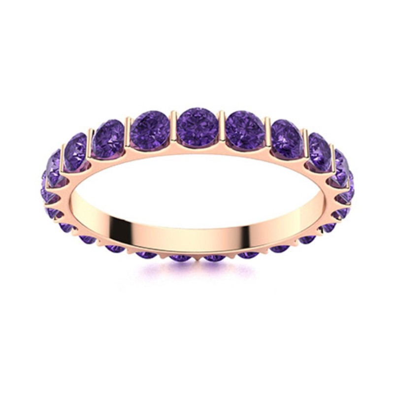 Womens day Deal Sterling Silver Amethyst Gemstone Eternity Ring Jewelry