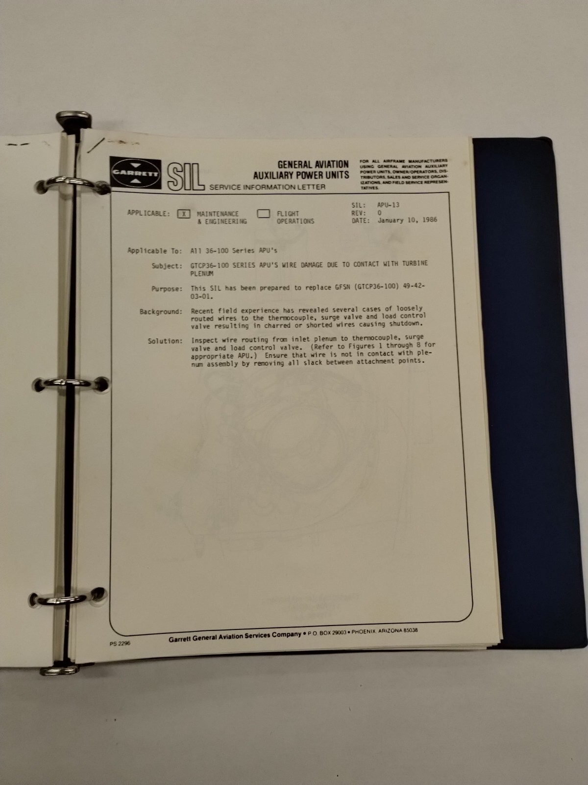 Garrett Service Information Letters 1987-90-Original