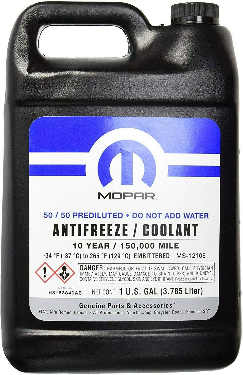 3.785L MOPAR PURPLE ANTIFREEZE / COOLANT FOR DODGE CHRYSLER JEEP