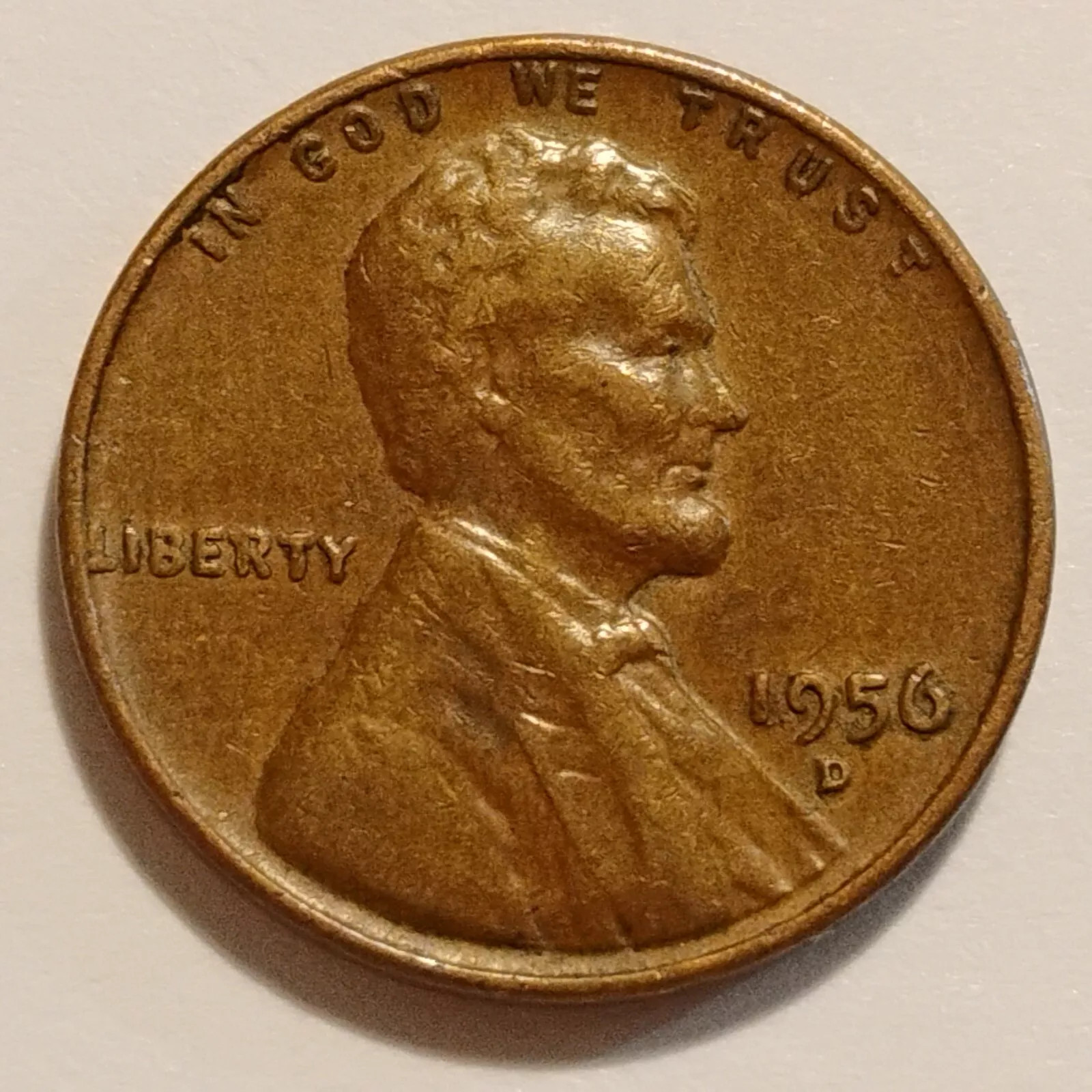 1956 D - BN - COPPER - 1 - 3.09 GRAMS