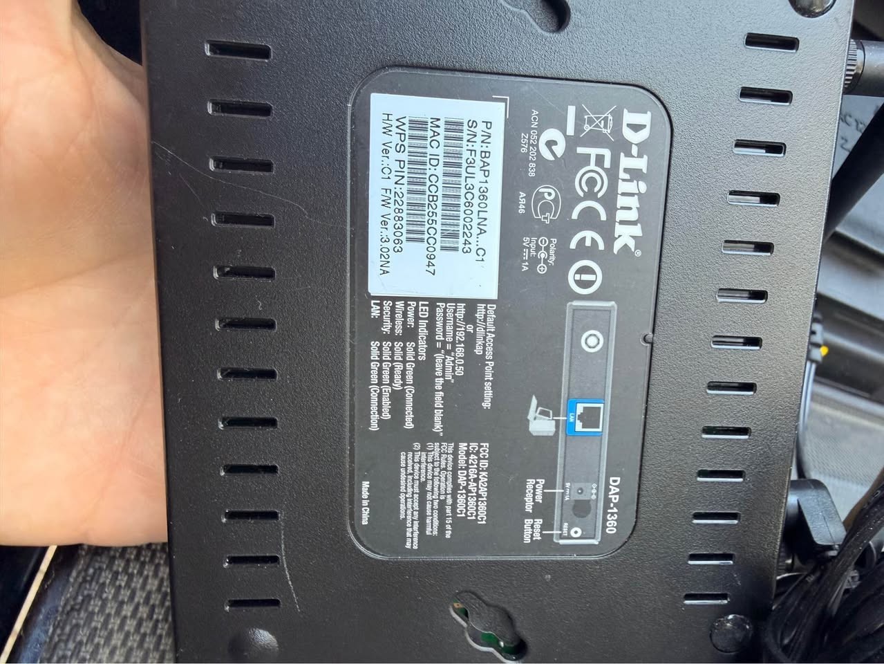 D-Link DAP-1360 Wifi 4 Wireless-N AP N300 Access Point Range Extender UK Version
