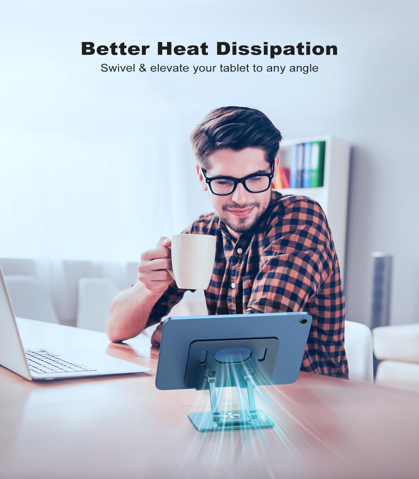 Adjustable Tablet Stand for Desk, Foldable Portable Holder