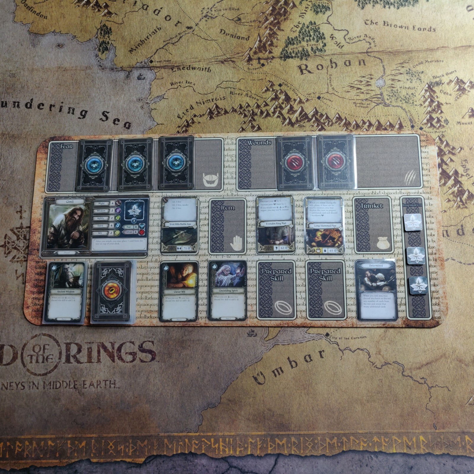 Lord of the Rings: Journeys in Middle Earth Player Mat/Game Mat for Player Cards