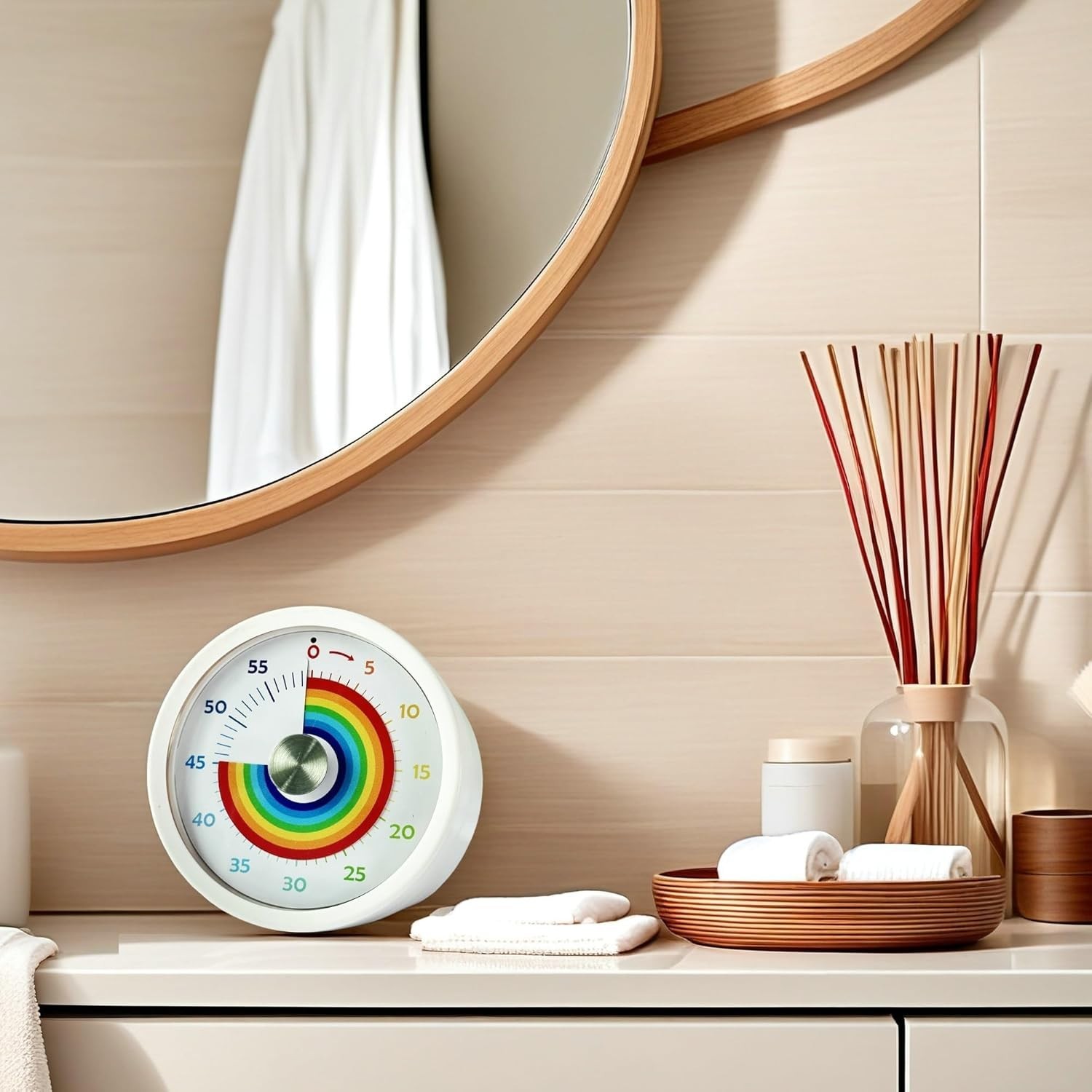Rainbow Visual Timer with Silent Function - Perfect for Kitchen & Classroom Use