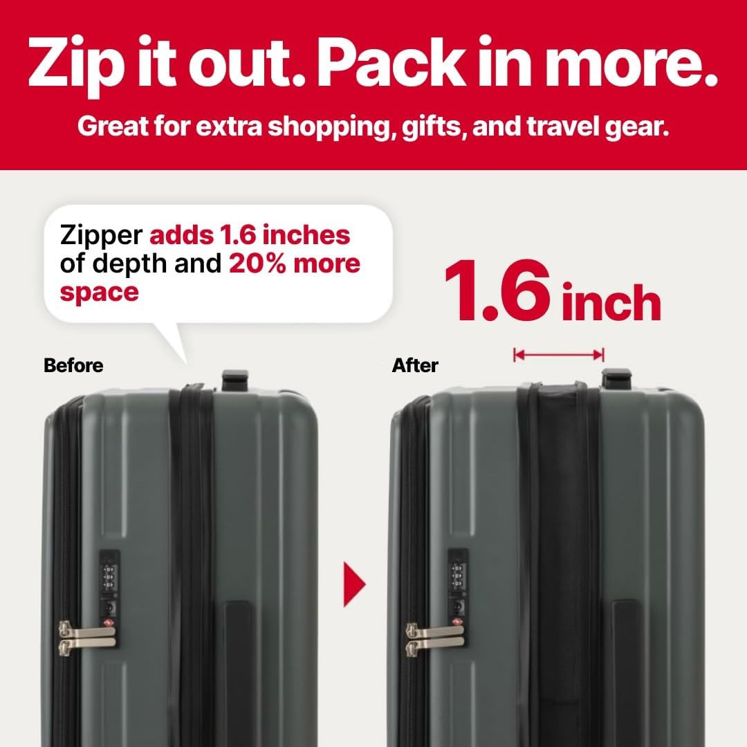 LW 5524 Hardshell Spinner Luggage with USB Port & Cup Holder, Easy Access Design