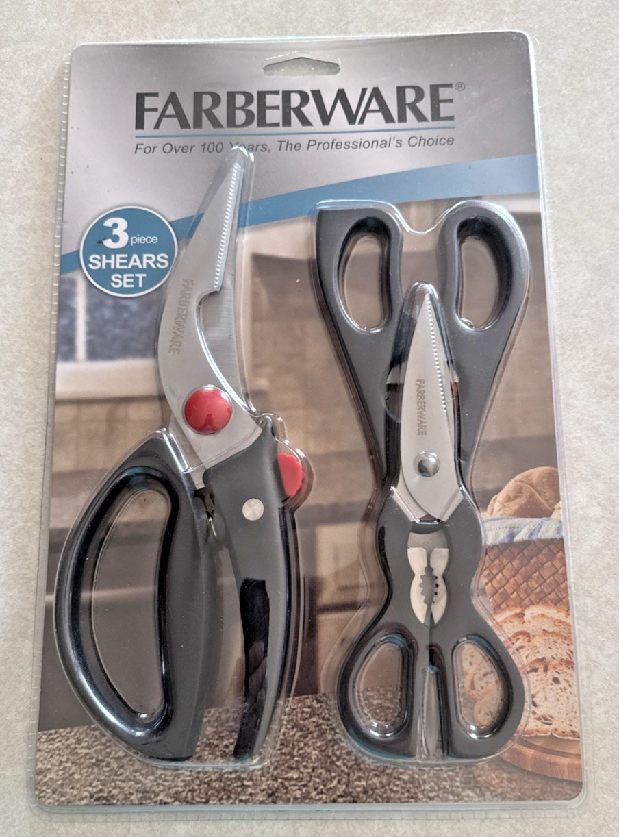 Farberware Scissors 3 Pieces Shears Set Sealed