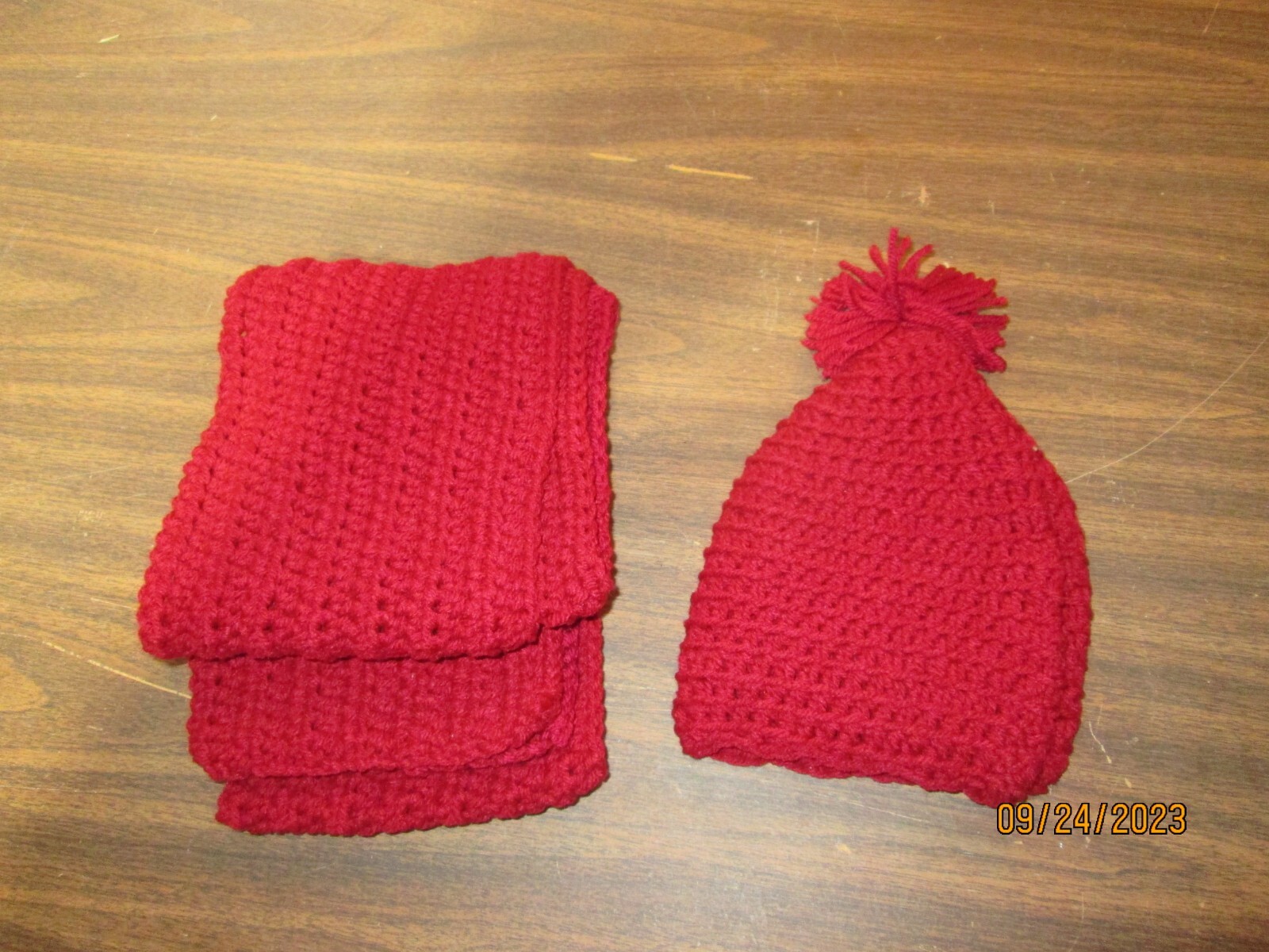 Crocheted Hand Made Hat and Scarf