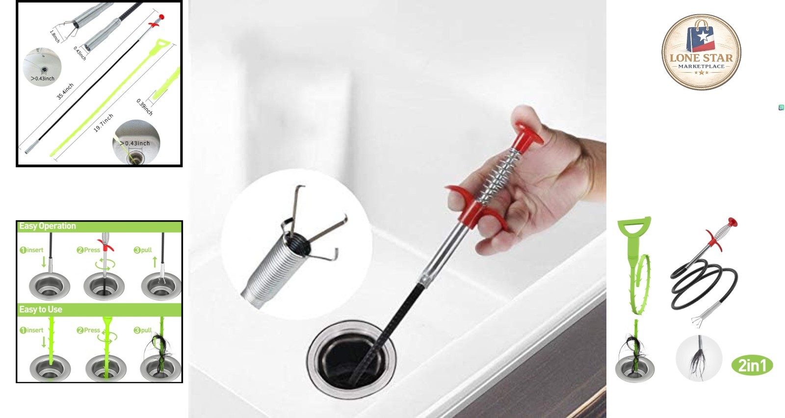 Multi-Function Grabber Tool: 4 Claws for Litter, Drain, and Toilet Cleanup