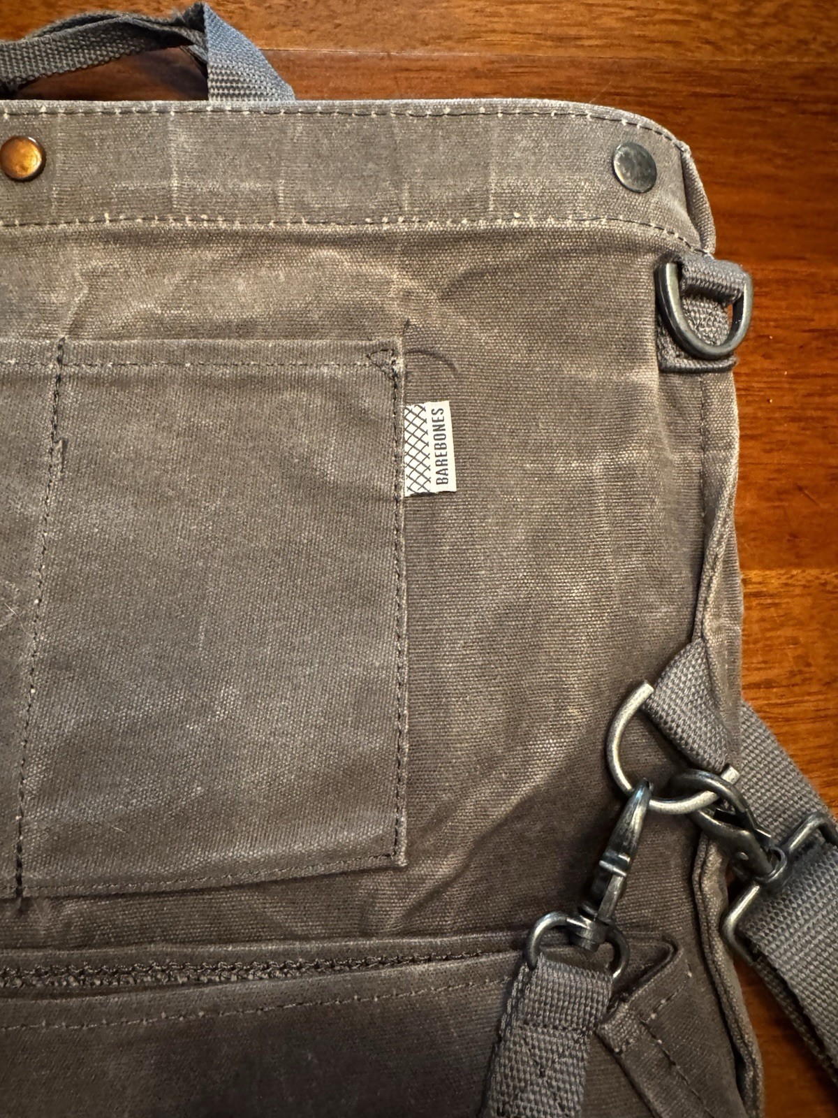 Barebones Harvest Gathering Foraging Gray Canvas Bag Backpack