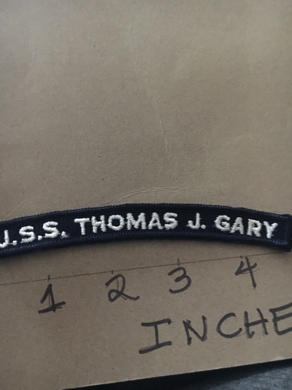 US NAVY SHOULDER STRIP TAB *** rocker *** Patch USS Thomas J. Gary