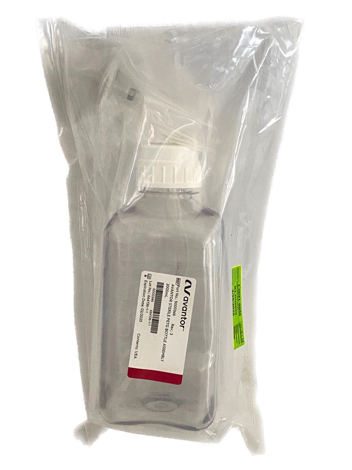 VWR AVANTOR 2000mL PETG Bottle Assembly 2-Ports C-Flex 5000346 75835-988