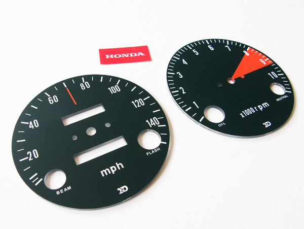 1970-1971 Honda cb750 k1 Speedometer Tachometer Gauge Face Plate (MPH) tach dial