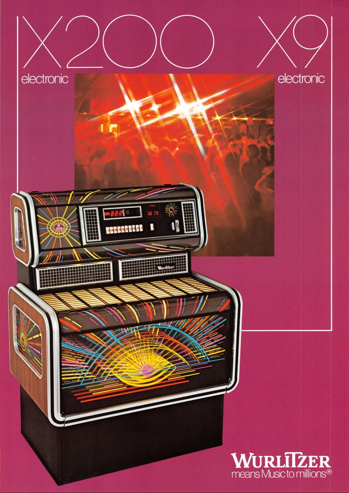 Wurlitzer X200 X9 Electronic Jukebox Advertisement Flyer 1970s 021219AME